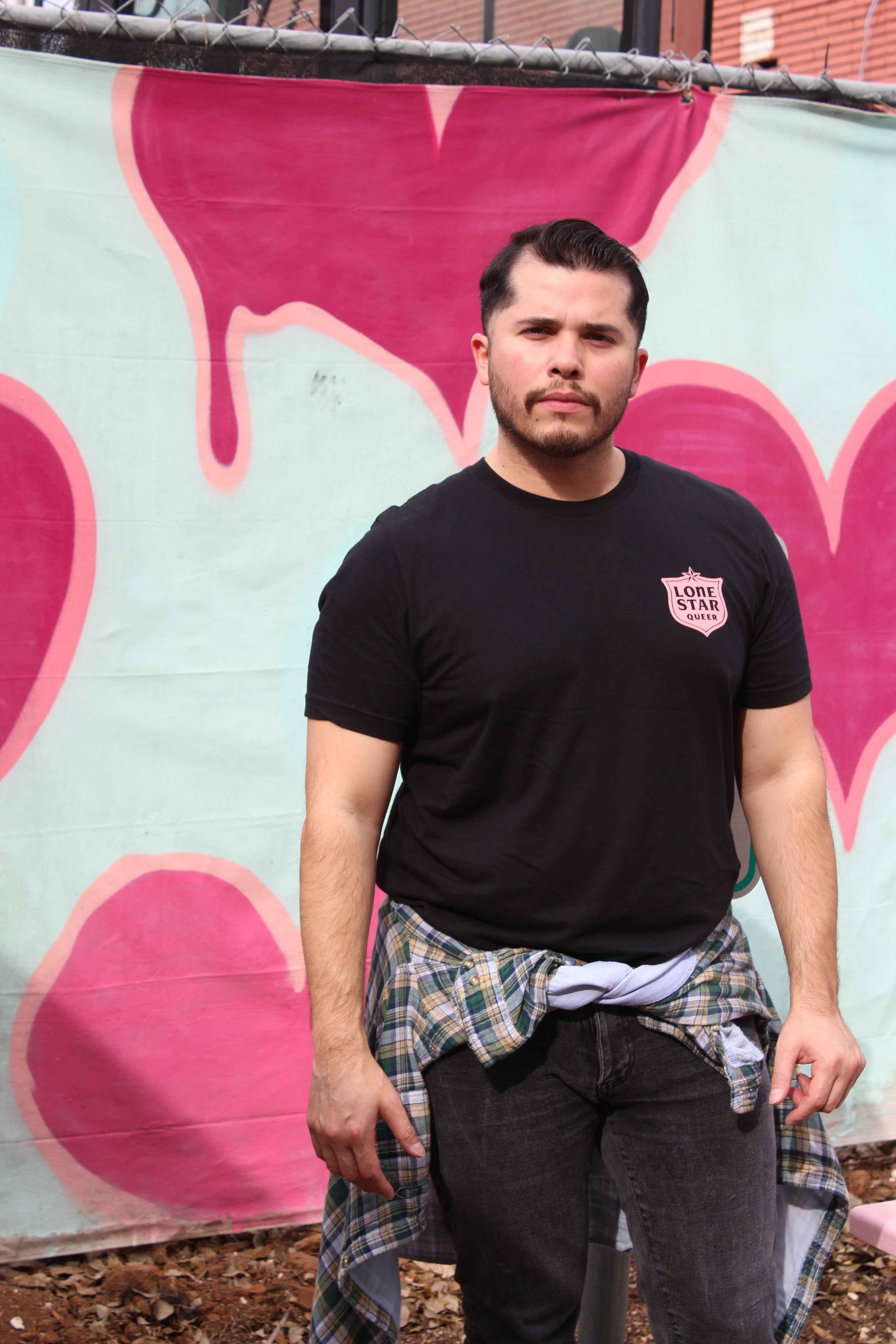 Lonestar Queer Shield Pink on Black